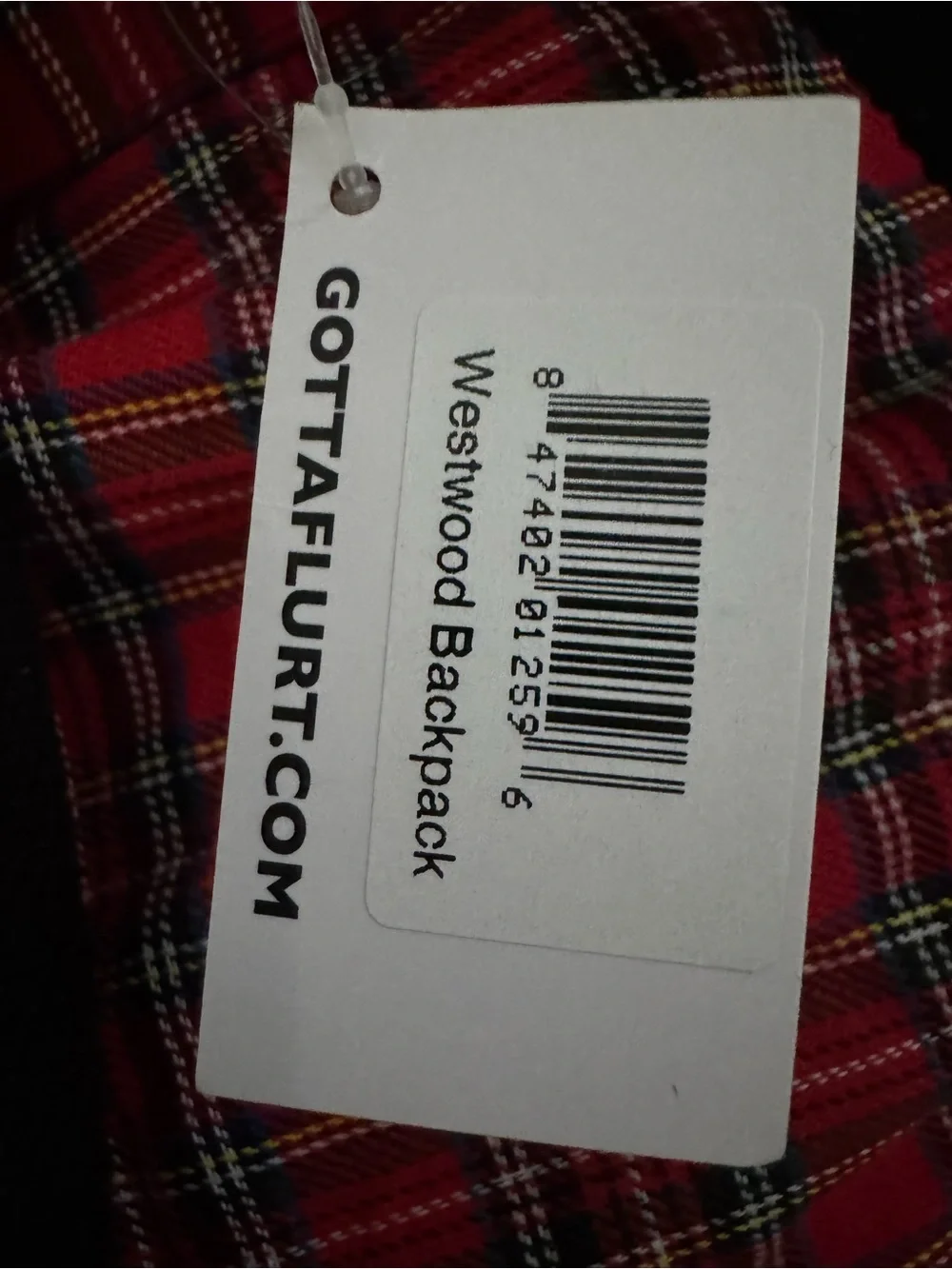 NWT Gotta Flurt Westwood Red Tartan Plaid Patent Mini Backpack Y2K Grunge